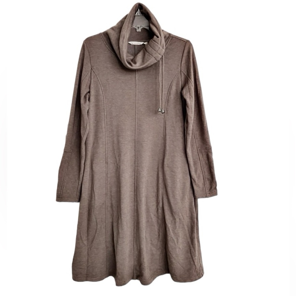 Soft Surroundings Taupe Cowl Neck Dress Size Small